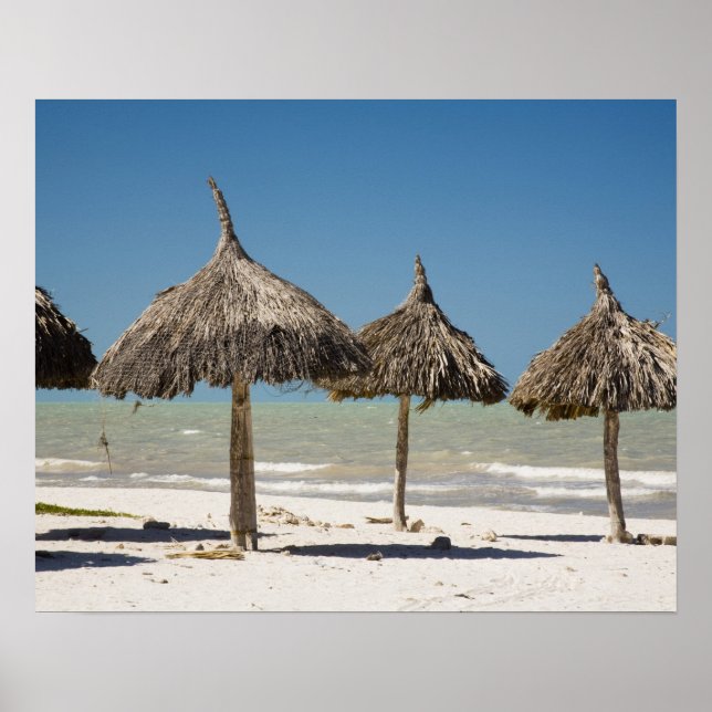 Affiches Mexique, péninsule du Yucatan, Progreso. Chaume (Devant)