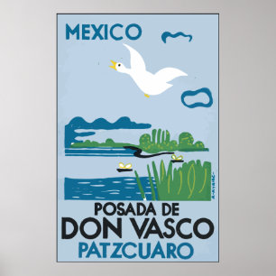 Affiches Mexique Po sada De Don Vasco Patzcuaro, Vintage