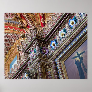 Affiches Mexique, Queretaro. Détail à l'intérieur d'un orné