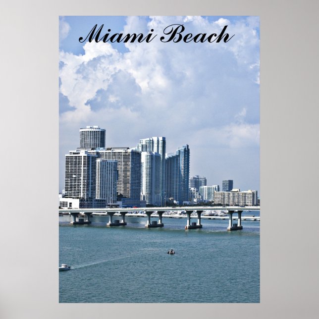Affiches Miam Beach Skyline (Devant)