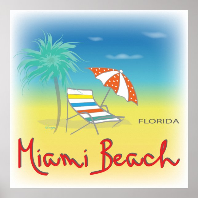 Affiches Miami Beach, FL Chair (Devant)