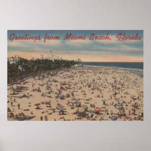 Affiches Miami Beach, FlorideSalutations de Miami, FL