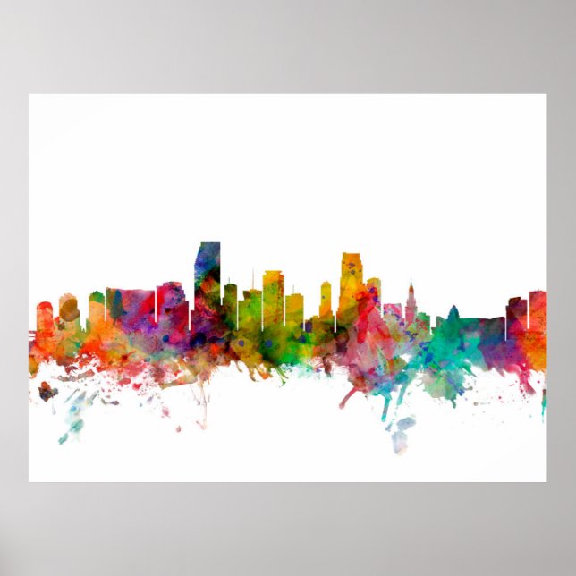Affiches Miami Florida Skyline (Devant)