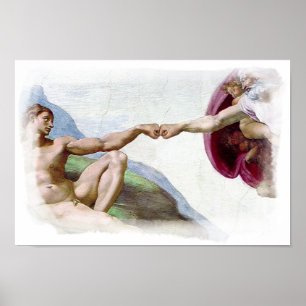 Affiches Michelangelo Création de l'Homme - Dieu Adam Check