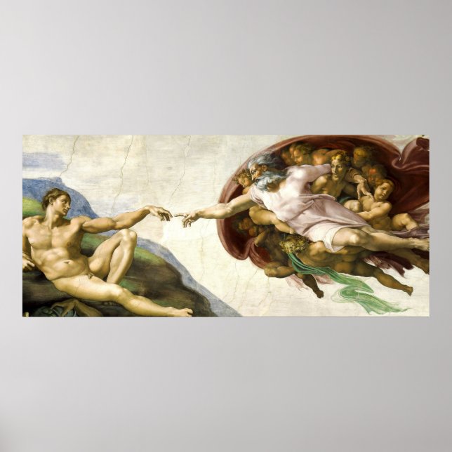Affiches MICHELANGELO - La création d'Adam 1512 (Devant)