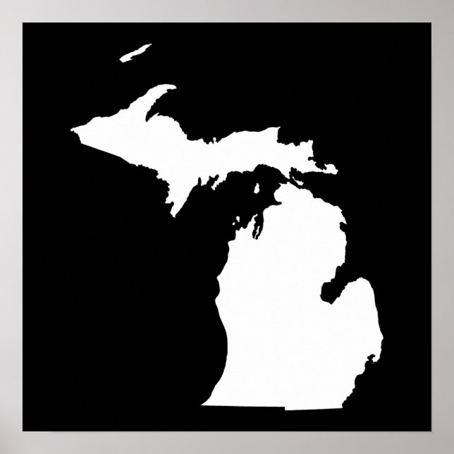 Affiches Michigan en blanc et noir (Devant)