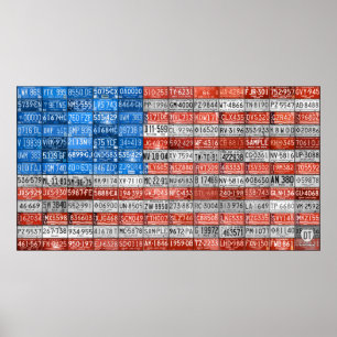 Affiches Michigan License Plate Drapeau Art Imprimer deux