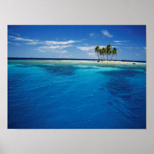 Affiches Micronésie, Tonowas, Vue d'une île tropicale idyll