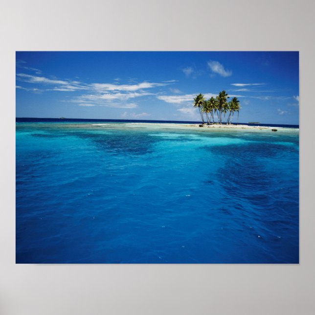 Affiches Micronésie, Tonowas, Vue d'une île tropicale idyll (Devant)