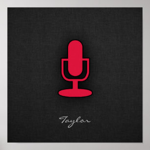 Affiches Microphone de rouge cramoisi