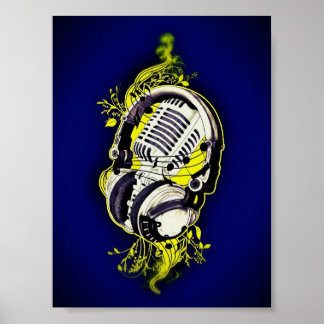 Affiches Microphone et casque