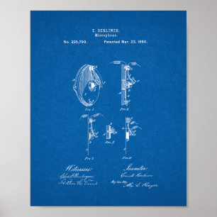 Affiches Microphone Patent - Blueprint