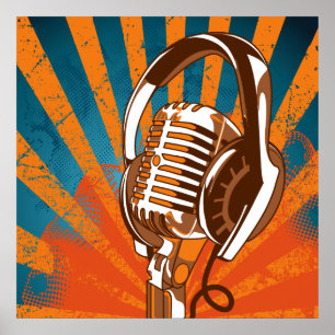Affiches Microphone urbain