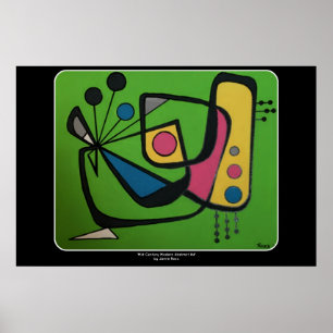 Affiches 'Mid Century Modern Abstrait num 4' sur un