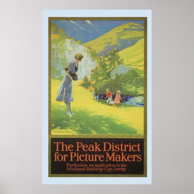 Affiches Midland Railway Coy Derby The Peak District (Devant)