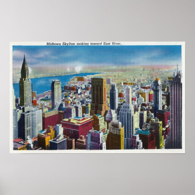 Affiches Midtown Skyline View vers East River (Devant)