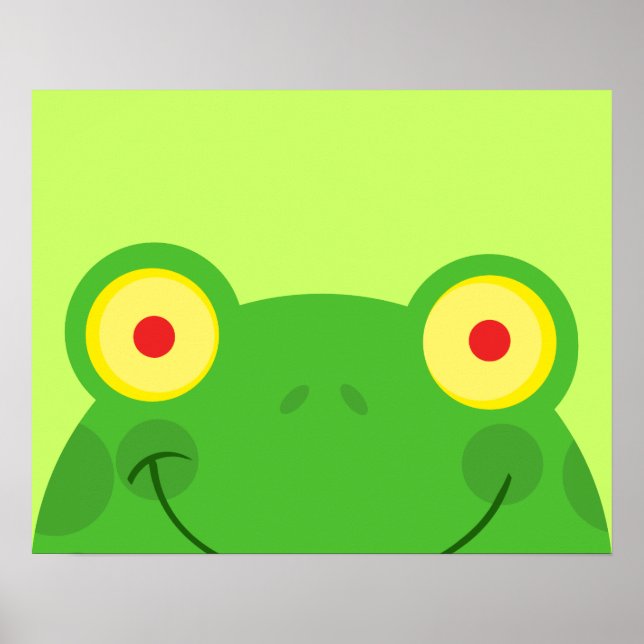 Affiches mignon dessin animé grenouille visage froggy (Devant)