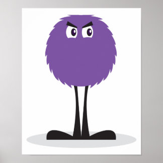 Affiches mignon monstre pourpre flou