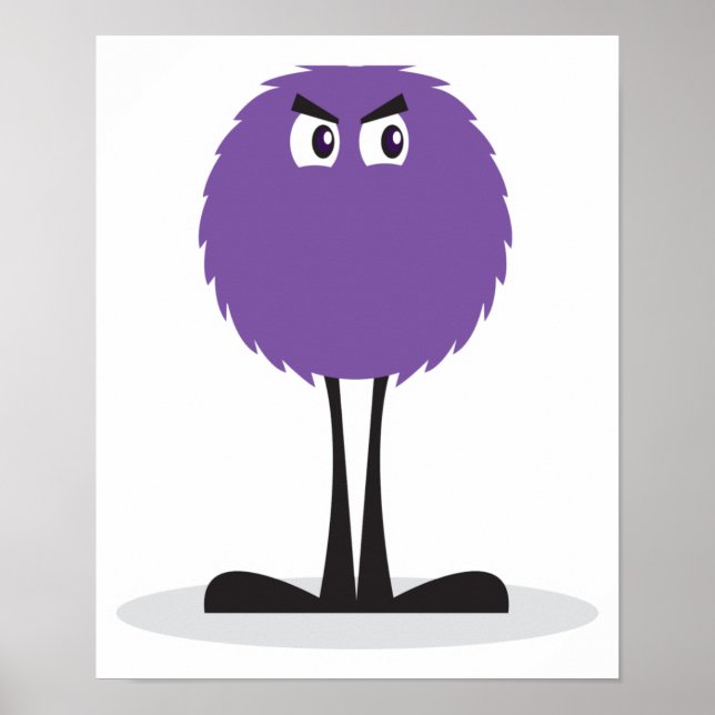 Affiches mignon monstre pourpre flou (Devant)