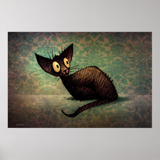 Affiches Mignonne Chat Noir Oriental