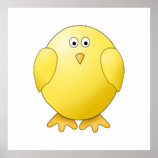 Affiches Mignonne Chick. Petit oiseau jaune.
