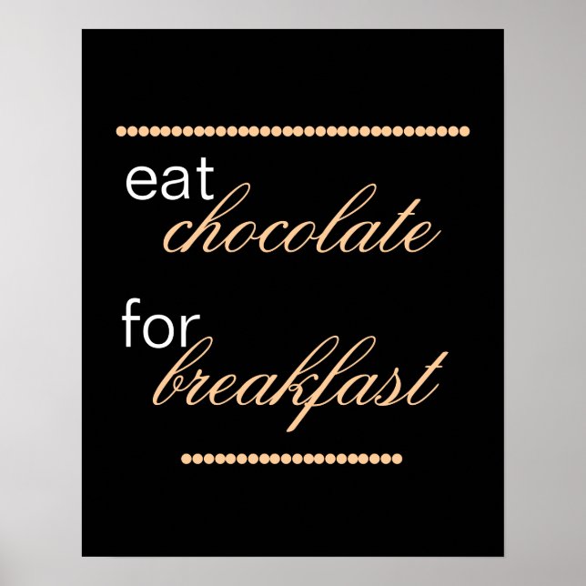 Affiches mignonne citation chocolat typographie cuisine art (Devant)