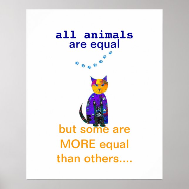 Affiches mignonne citation d'affiche de chat avec art origi (Devant)