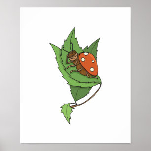 Affiches mignonne petite coccinelle