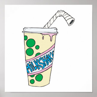 Affiches milkshake aux fraises