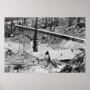 Affiches Mine d'or de Dewey sur la montagne de tonnerre,