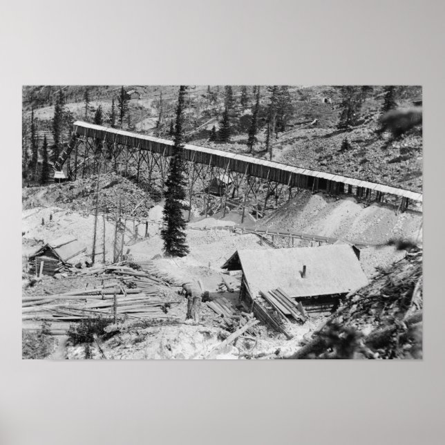 Affiches mine d'or Dewey à Thunder Mountain, Idaho (Devant)