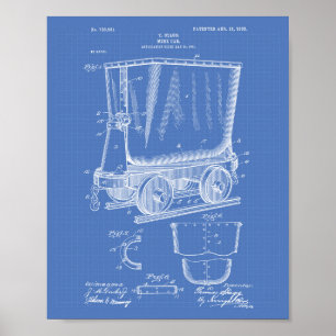 Affiches Mine Trolley 1903 Patent Art Blueprint