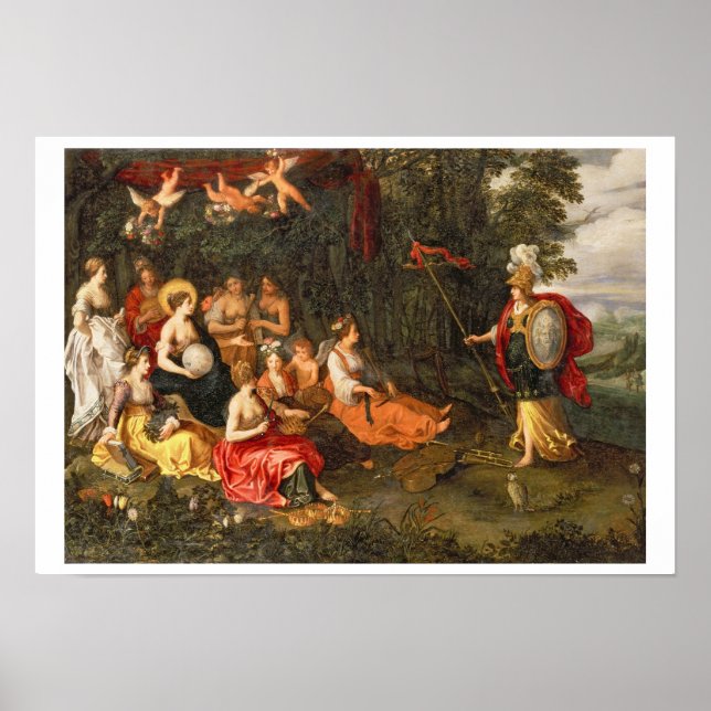 Affiches Minerva visite les muses sur le mont Helicon (Devant)