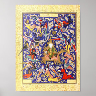 Affiches Miniature persane : Le Mi'raj du Prophète