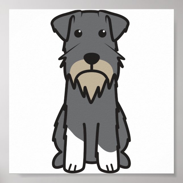 Affiches Miniature Schnauzer Dog Cartoon (Devant)