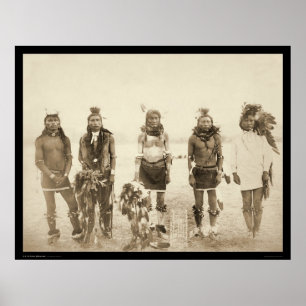 Affiches Miniconjou Danseuses indiennes d'herbe SD 1890