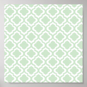 Affiches Mint Green Moroccan Quatrefoil Clover