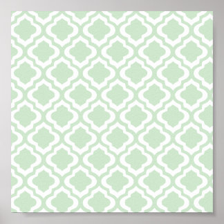 Affiches Mint Green Moroccan Quatrefoil Clover