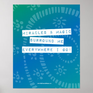 Affiches Miracles d'affirmation positive et abondance magiq