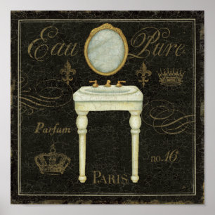 Affiches Miroir vintage et évier