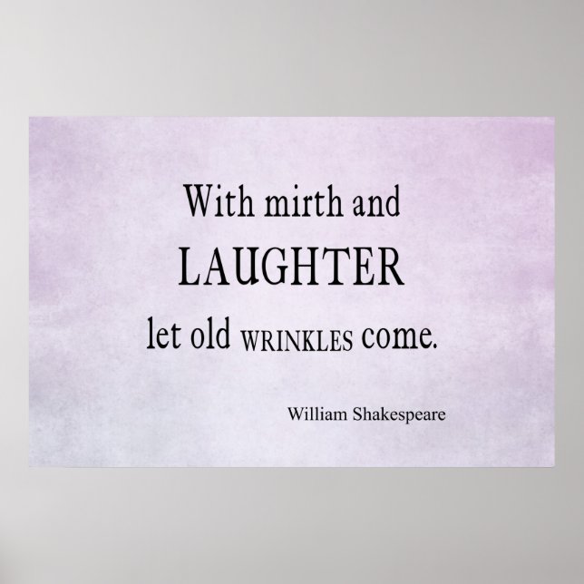 Affiches Mirth and Laughter Old Wrinkles Shakespeare Citati (Devant)