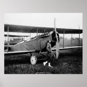 Affiches Miss Katherine Stinson et son avion Curtiss