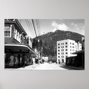Affiches Mission Street dans le centre de Ketchikan