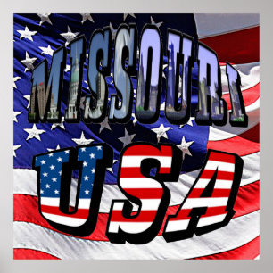 Affiches Missouri Picture et USA Text
