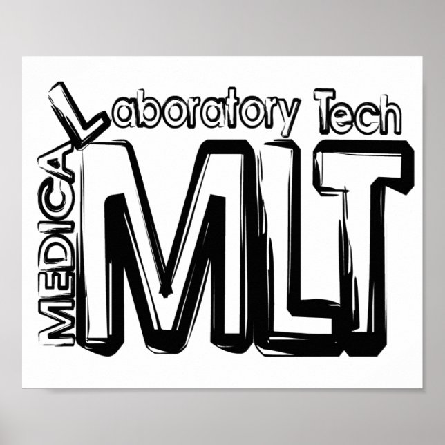 AFFICHES MLT GRUNGE TEXTE TECHNICIEN DE LABORATOIRE MÉDICAL (Devant)