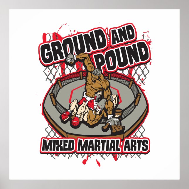 Affiches MMA Ground and Pound (Devant)
