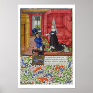 Affiches Mme 2617 le scribe consacrant la La Teseida à un