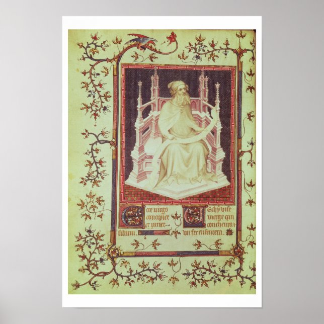 Affiches Mme Fr 13091 f.11v Le Prophète Isaïe, du Ps (Devant)