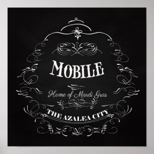 Affiches Mobile, Alabama - Accueil du Mardi Gras