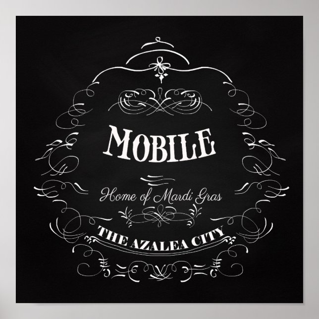 Affiches Mobile, Alabama - Accueil du Mardi Gras (Devant)